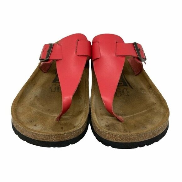 Uriel T-Strap Soft Footbed Sandals Red Leather 7 - Picture 3 of 9